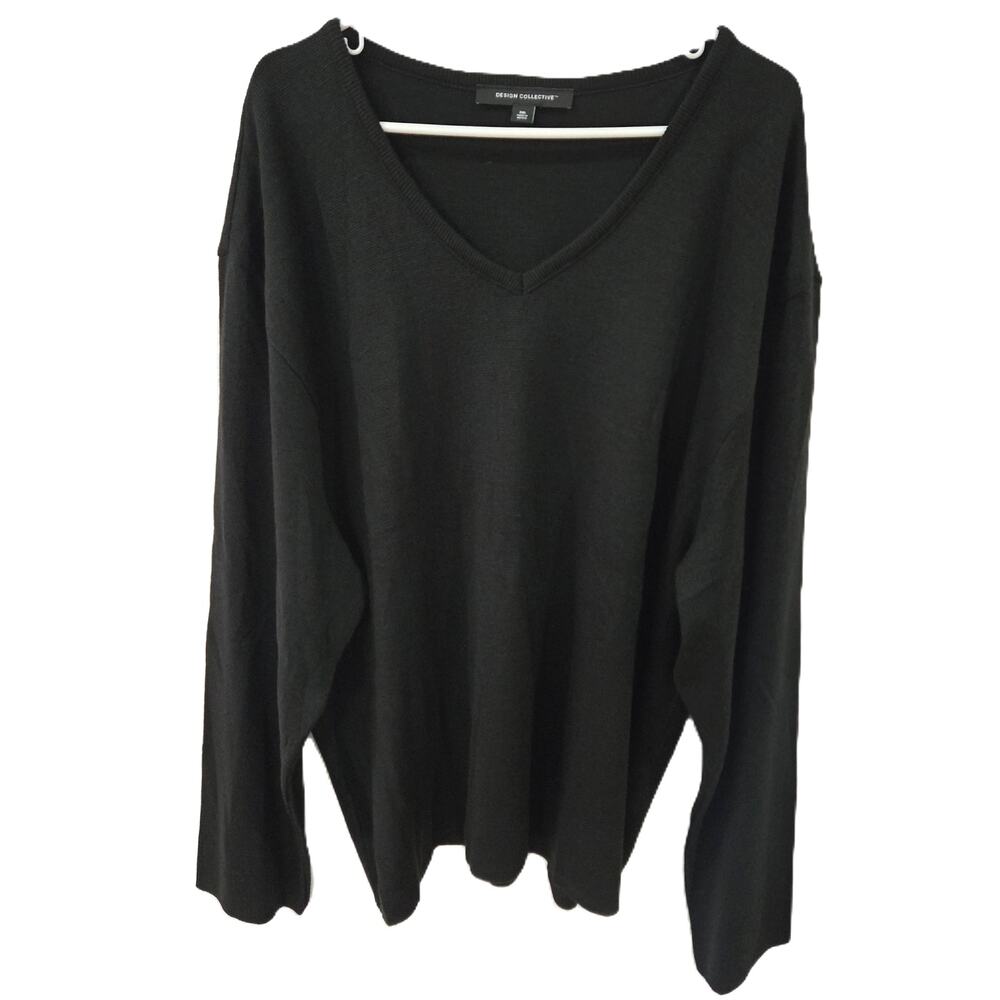 Design Collective Size 3XL Men's Black V Neck Sweatshirt